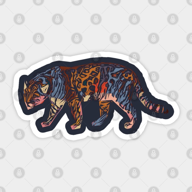 The colorful panthera Sticker by The Pink Mask